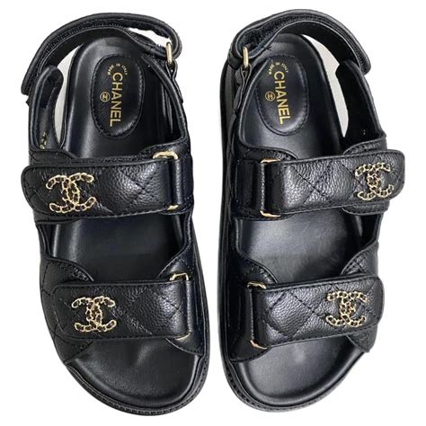 replica chanel slides|Chanel velcro dad sandals.